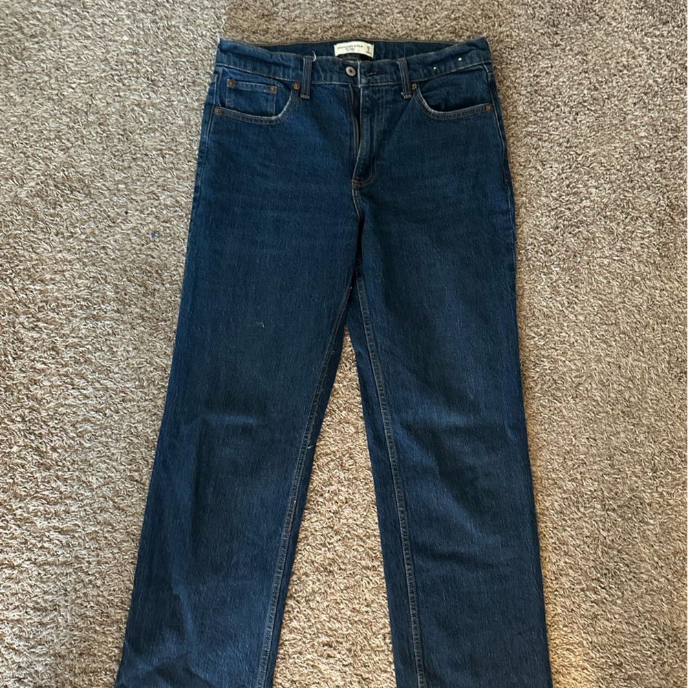 Abercrombie & Fitch Dark Blue Straight Leg Jeans